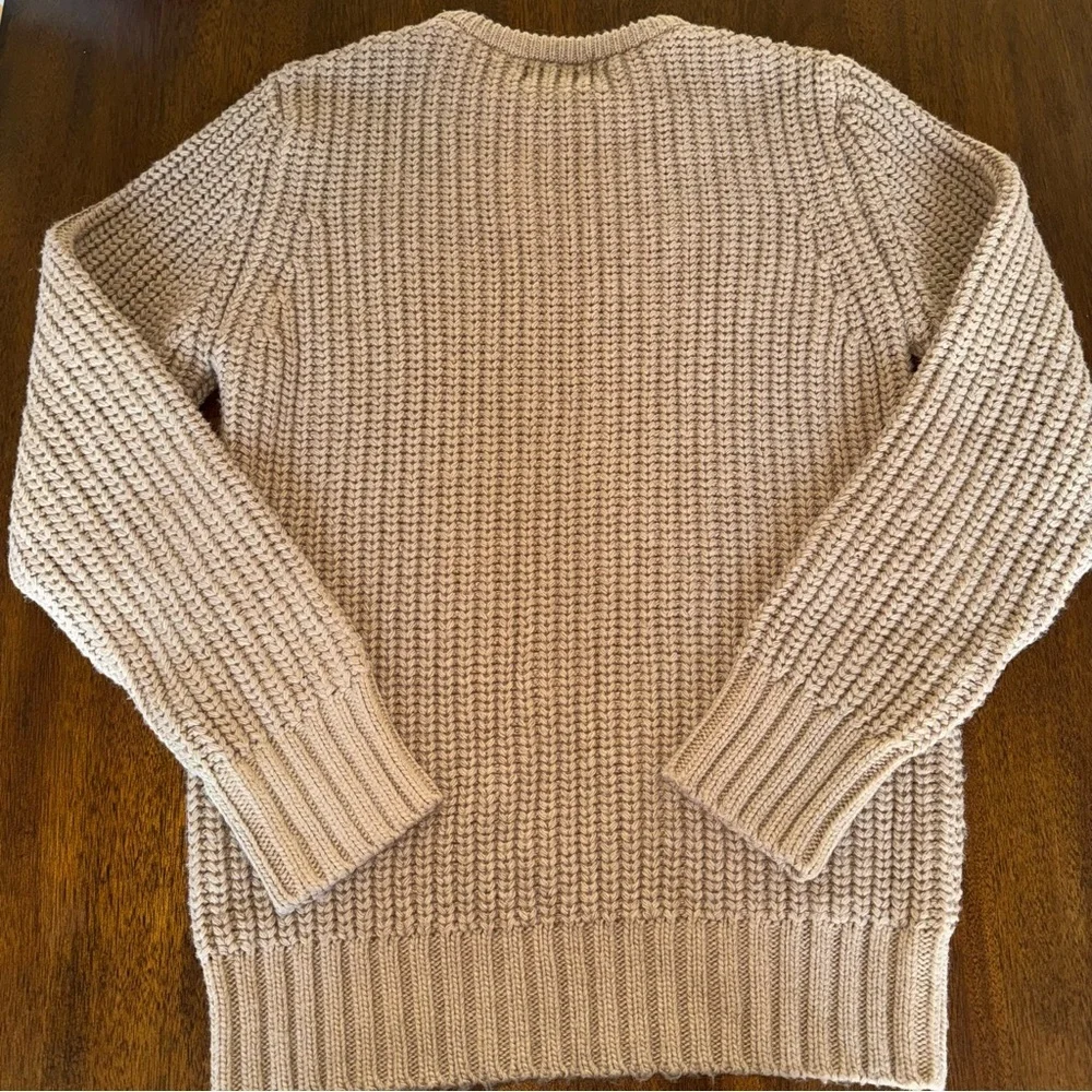 Far Afield Hamish Ribbed Knit Sweater Cornstalk Tan Wool Alpaca Size Small 1